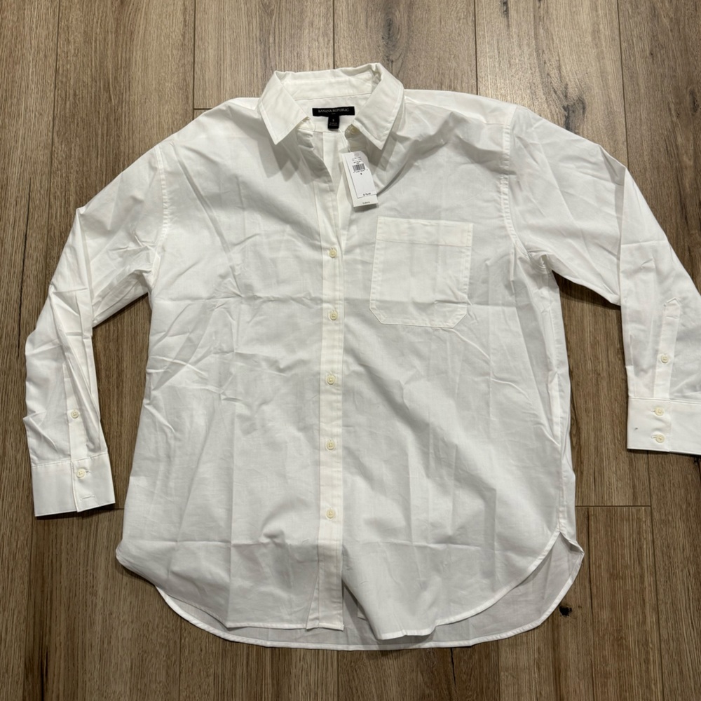 Oversized white button down